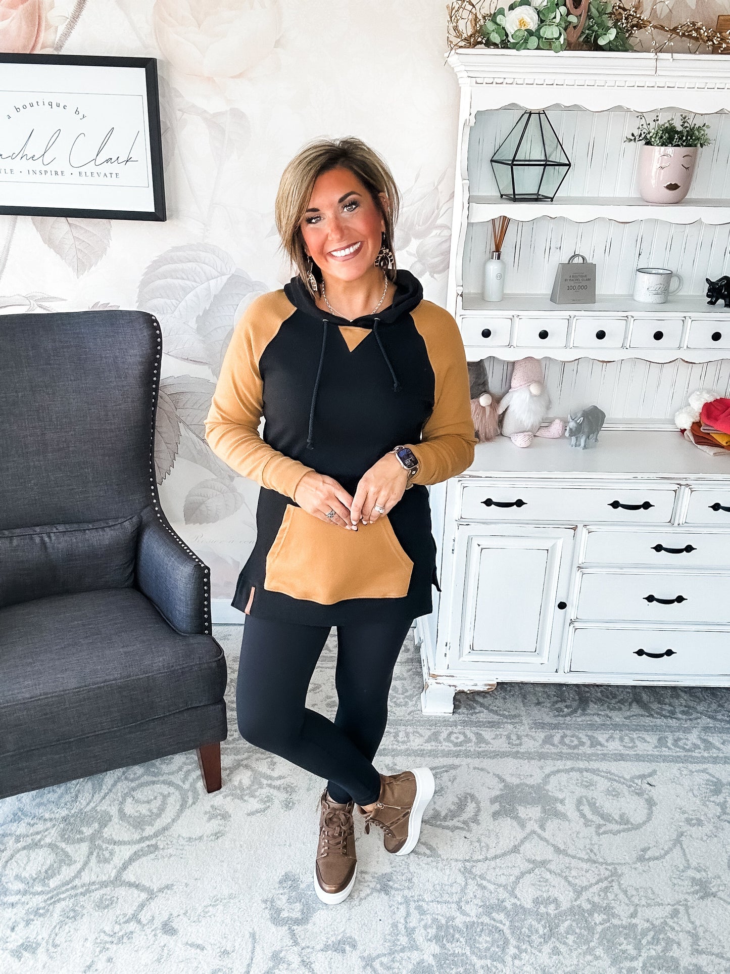 Ampersand Avenue SideSlit Hoodie - Coffee & Confidence