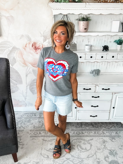 God Bless America Heart Graphic Tee