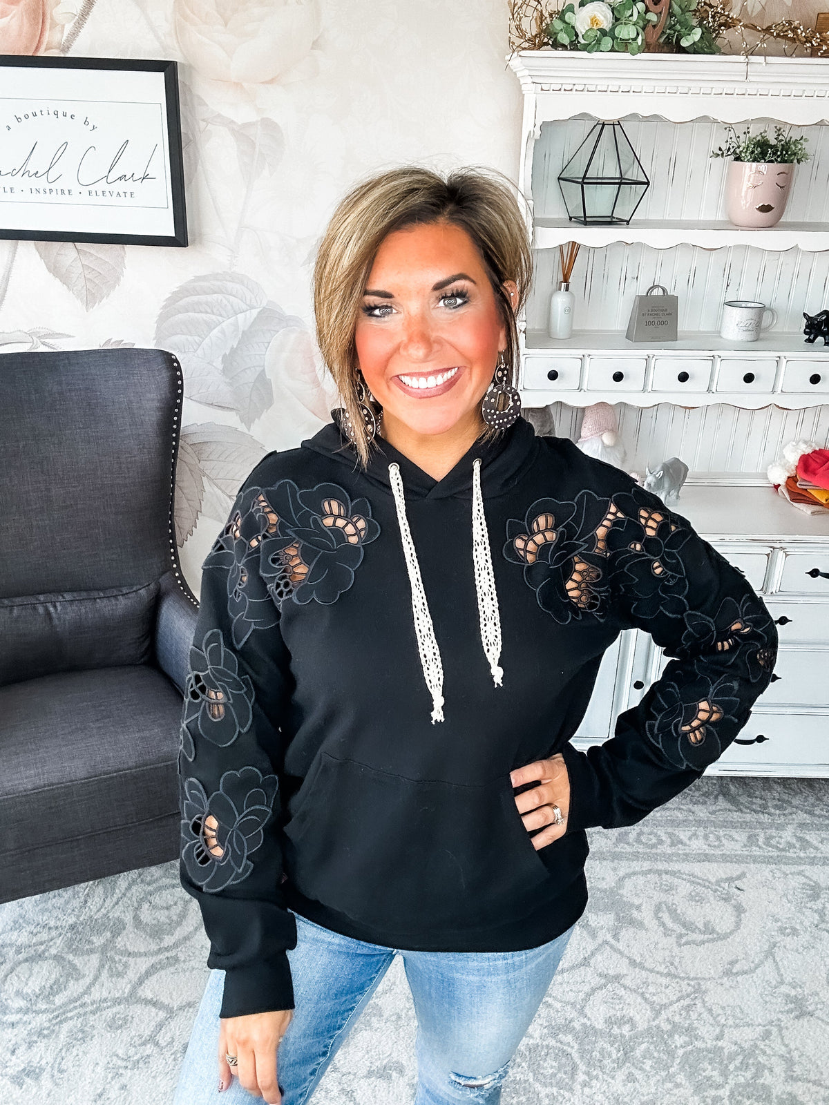 Ampersand Avenue University Hoodie - Love Story - Black