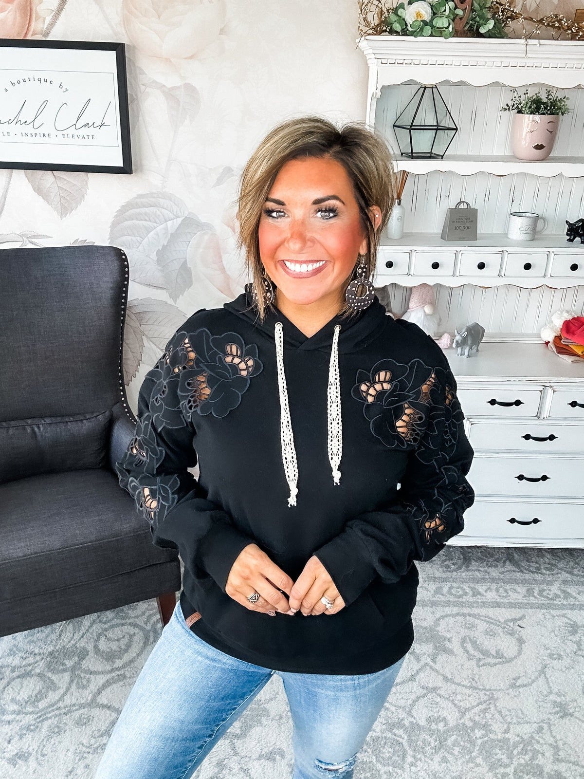 Ampersand Avenue University Hoodie - Love Story - Black