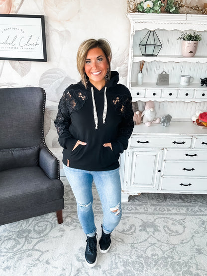 Ampersand Avenue University Hoodie - Love Story - Black