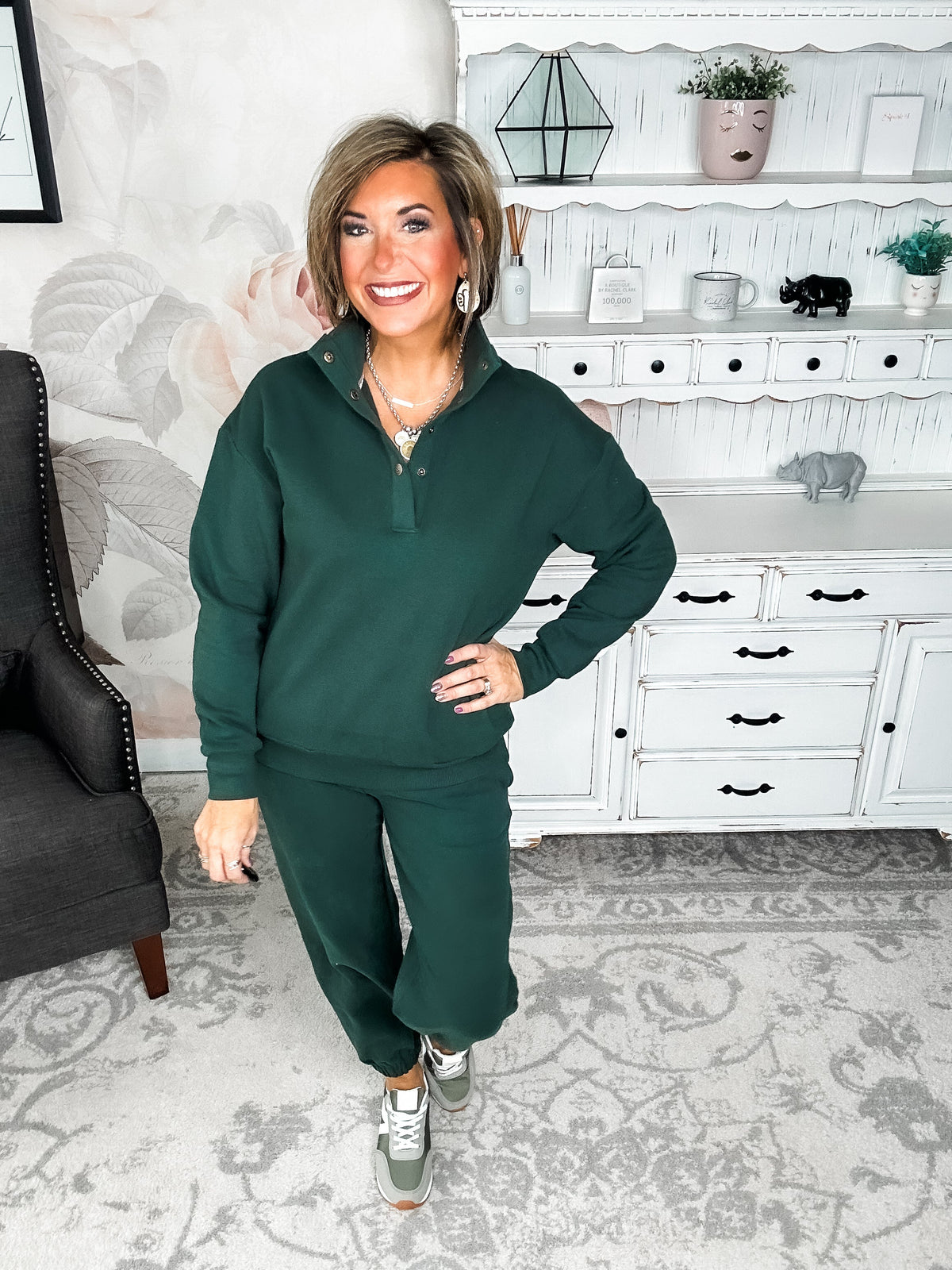 Ampersand Avenue Never Better Joggers - Forest Green