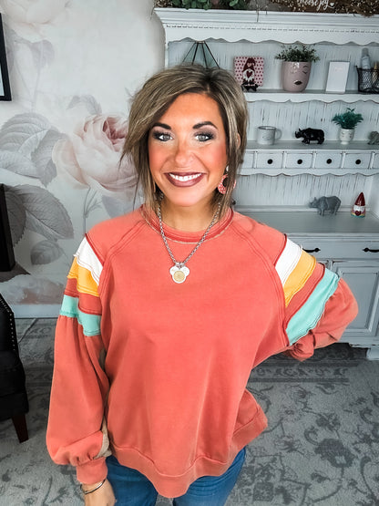 Don't Go Back Pullover Top