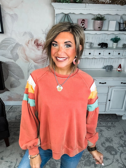 Don't Go Back Pullover Top