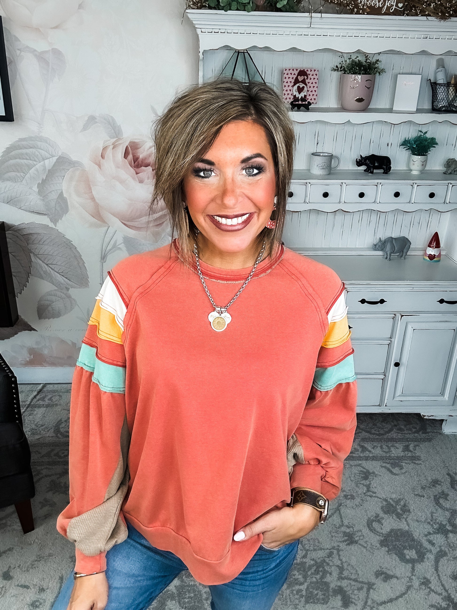 Don't Go Back Pullover Top
