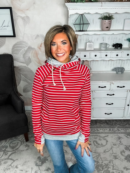 Ampersand Avenue - Doublehood™ Sweatshirt - Peppermint Stripe