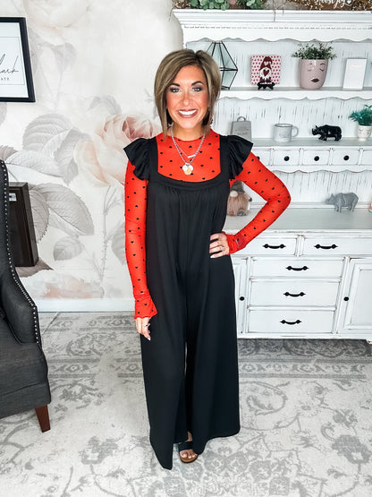 Feeling Reckless Jumpsuit - Black