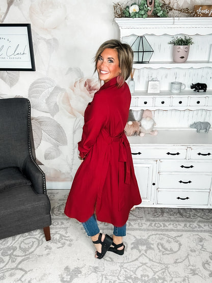 From the Top Button Down Dress - Red