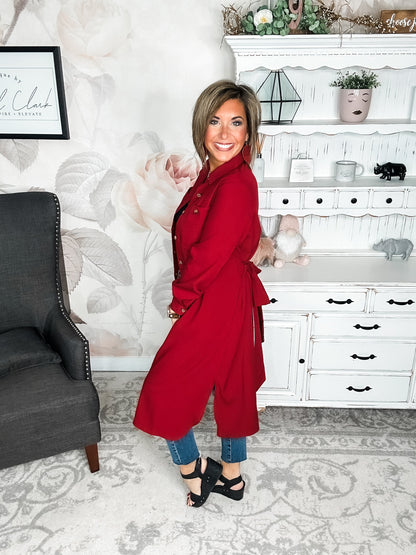 From the Top Button Down Dress - Red