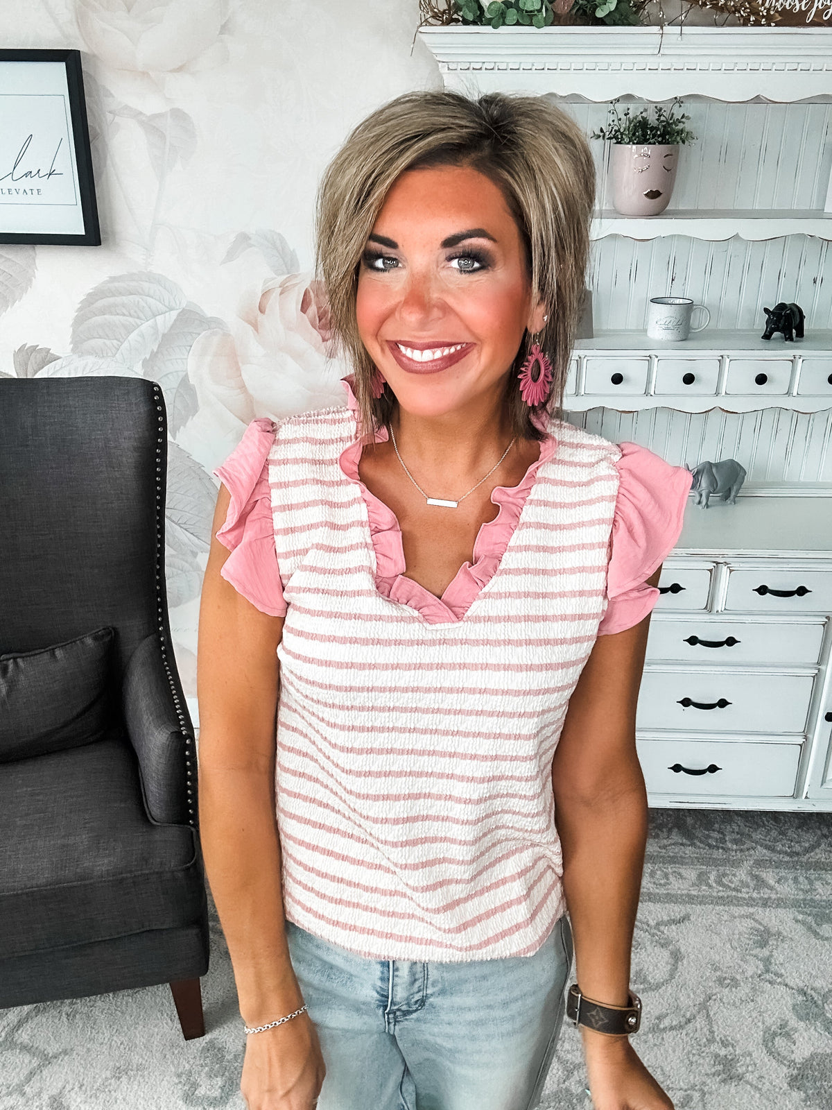 Mend A Broken Heart Top - Rose