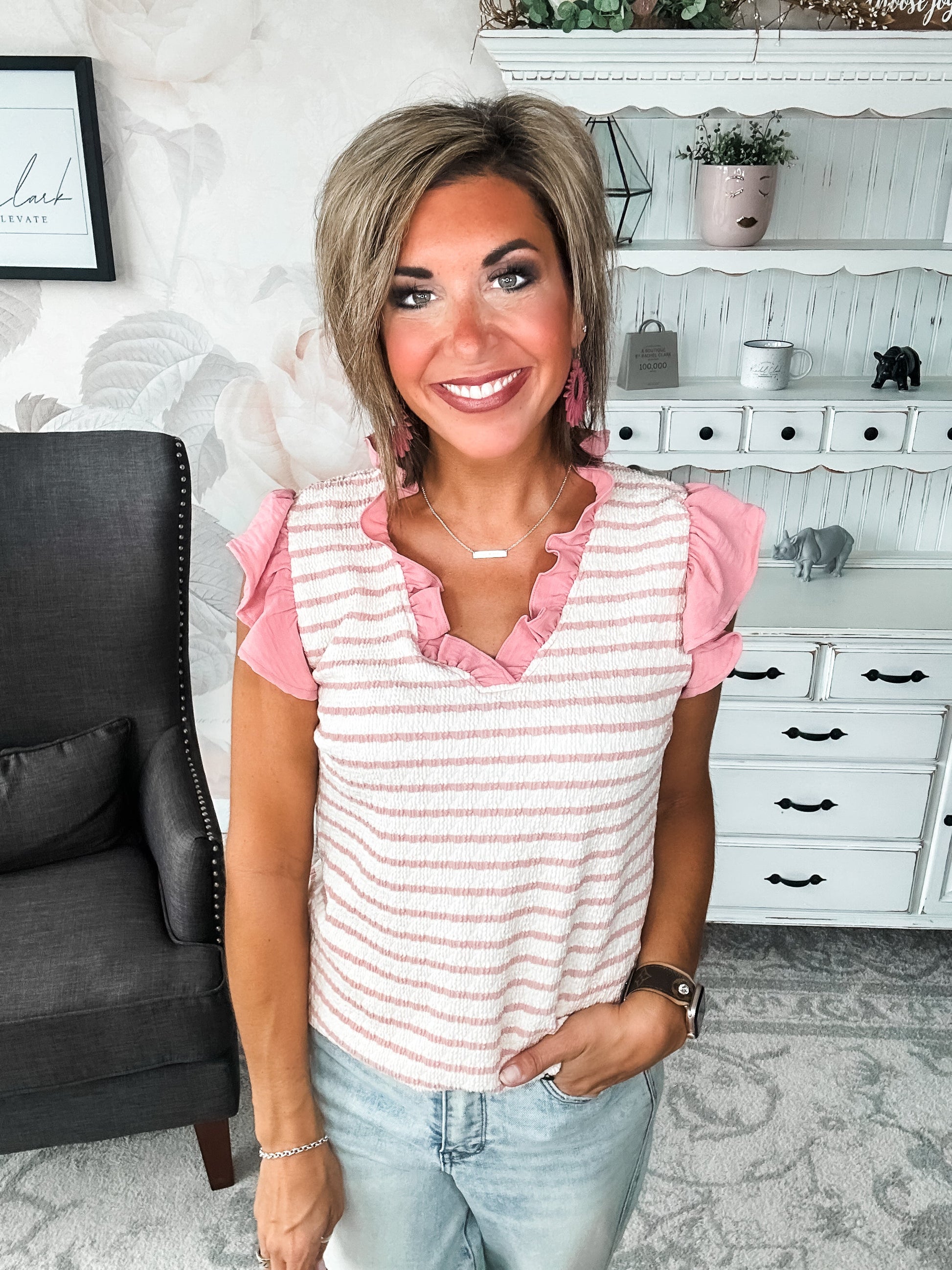 Mend A Broken Heart Top - Rose