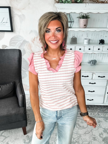 Mend A Broken Heart Top - Rose