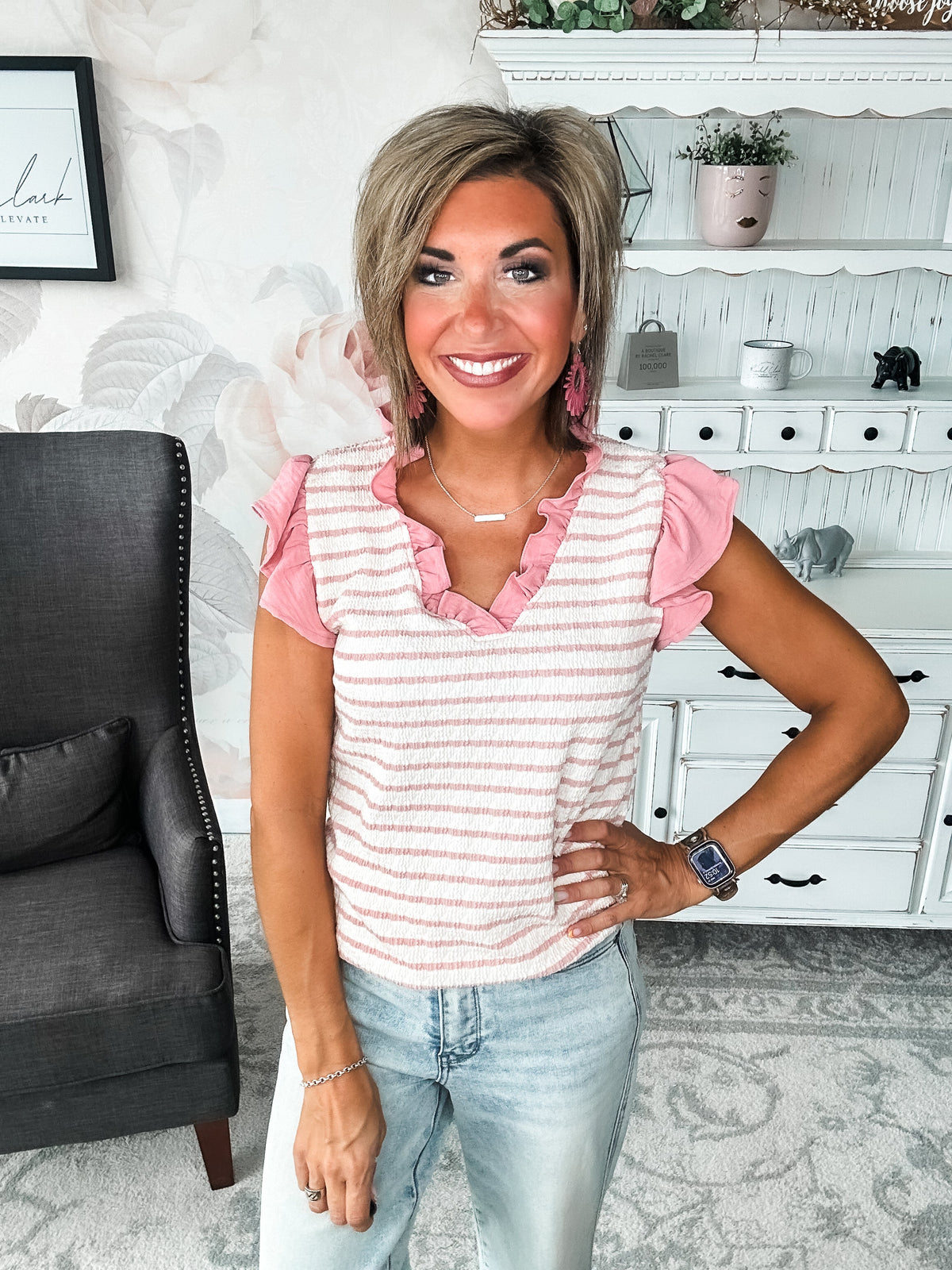 Mend A Broken Heart Top - Rose