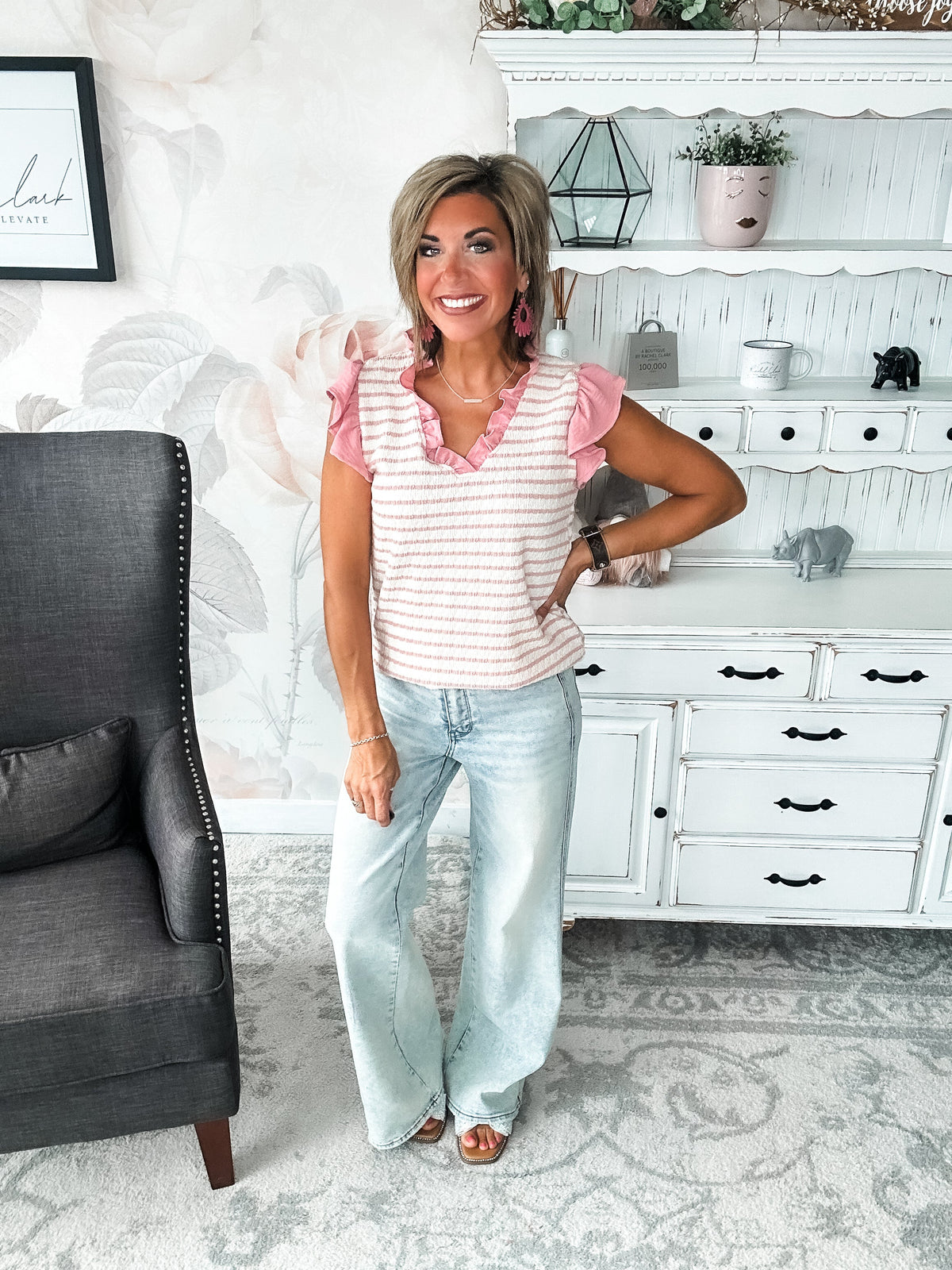 Mend A Broken Heart Top - Rose