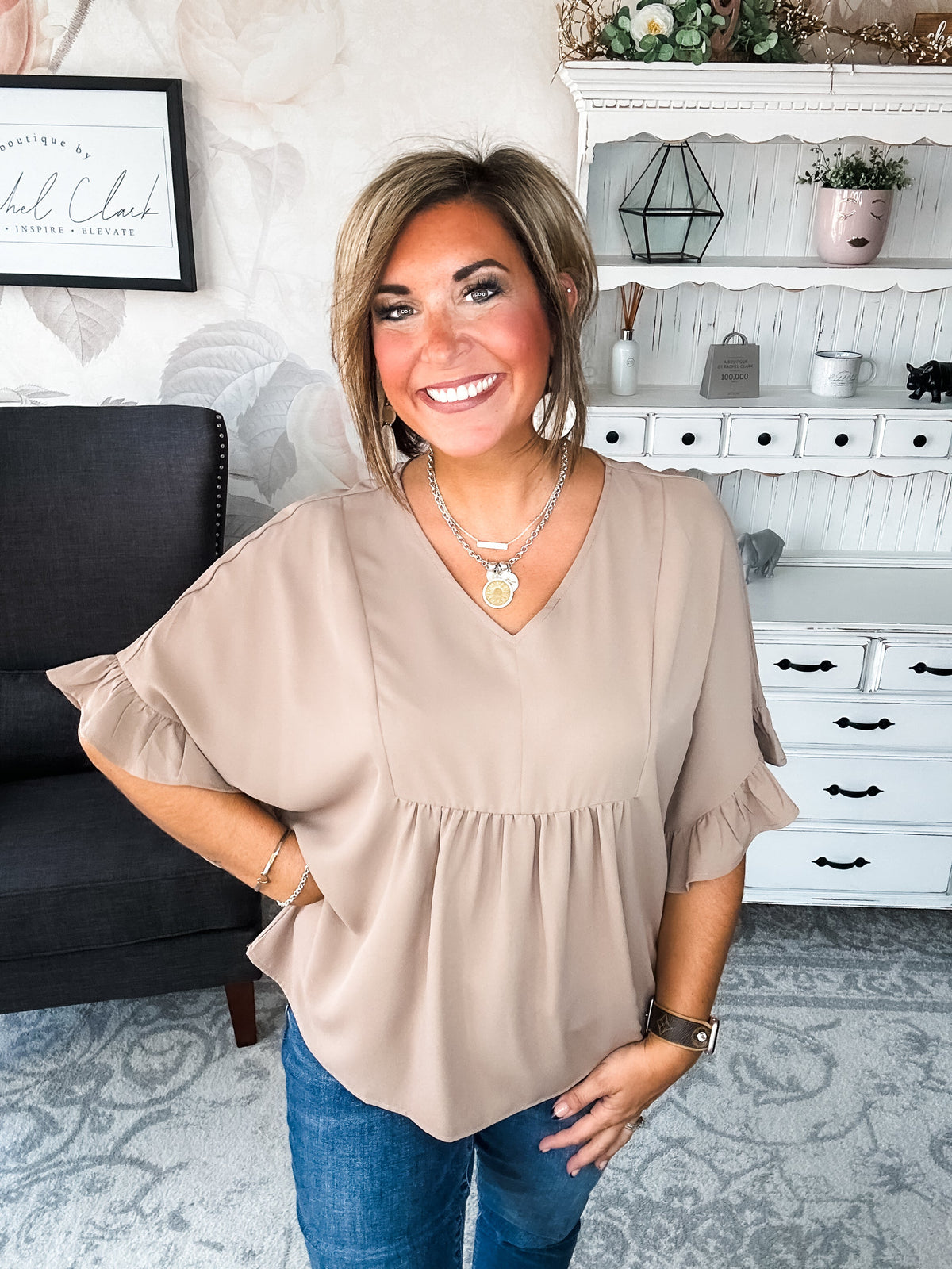 Close to Me Blouse - Mocha