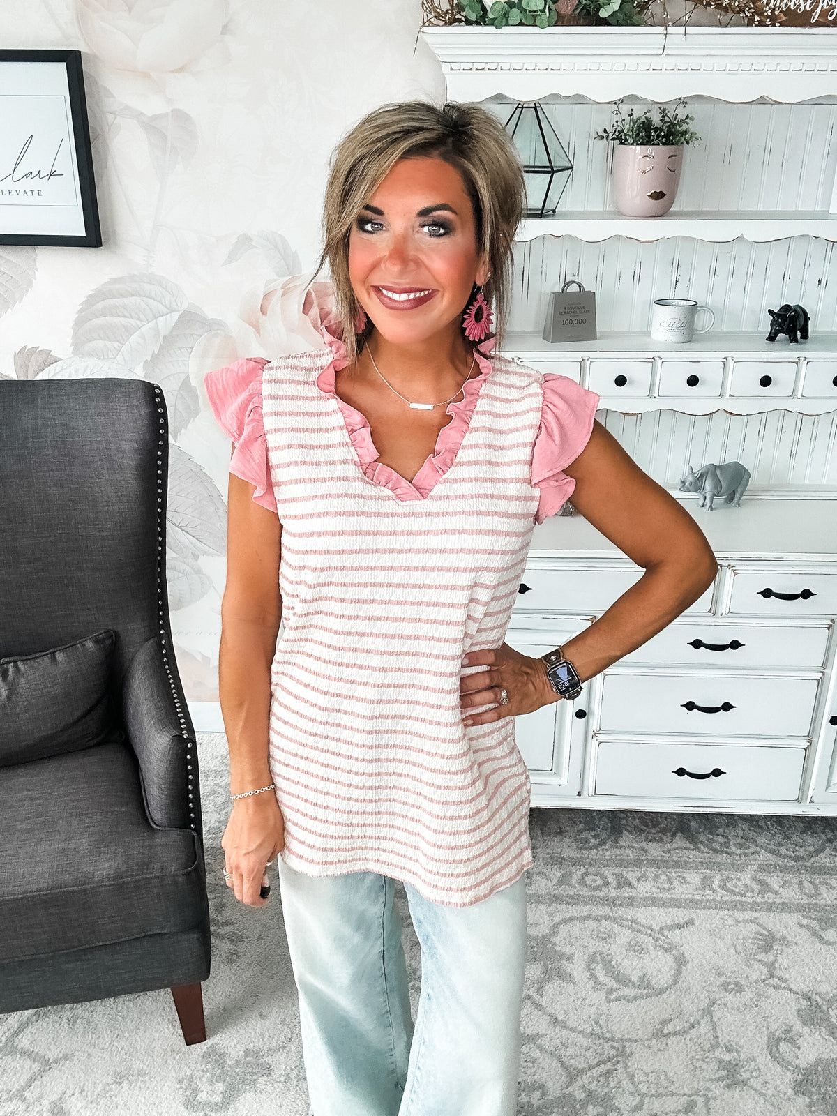 Mend A Broken Heart Top - Rose