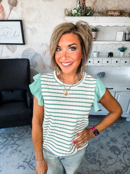 Mend A Broken Heart Top - Sage