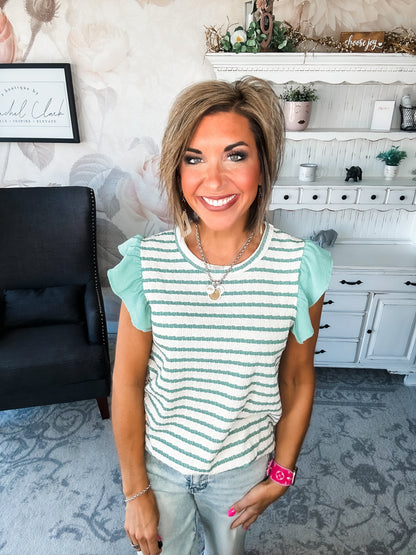 Mend A Broken Heart Top - Sage