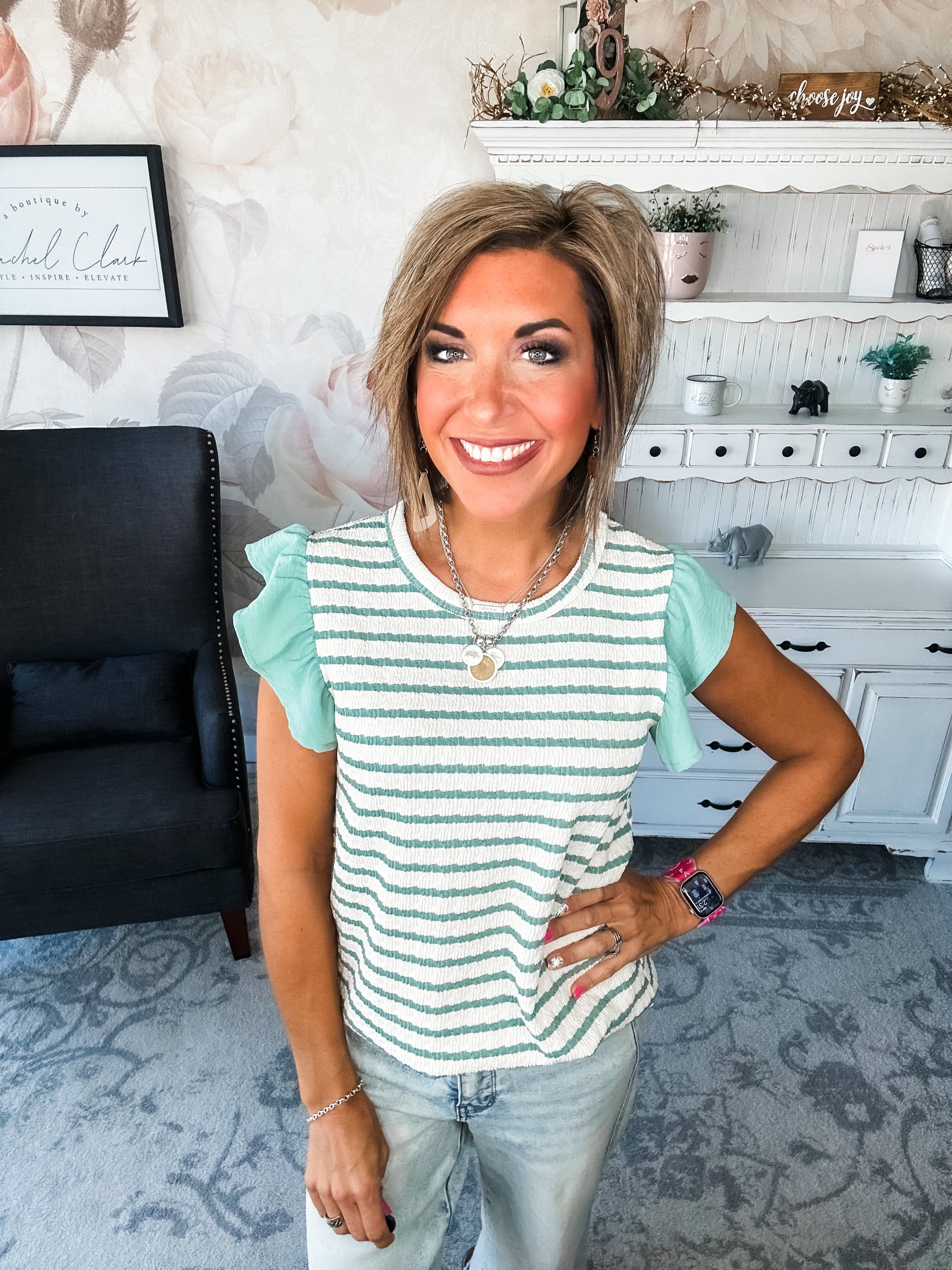 Mend A Broken Heart Top - Sage