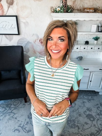 Mend A Broken Heart Top - Sage