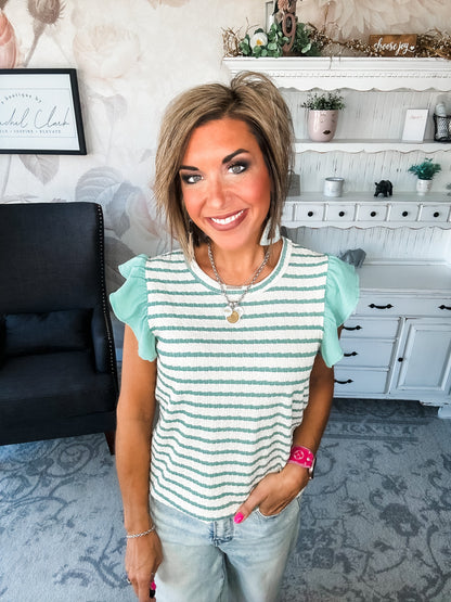 Mend A Broken Heart Top - Sage