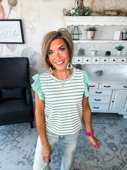 Mend A Broken Heart Top - Sage