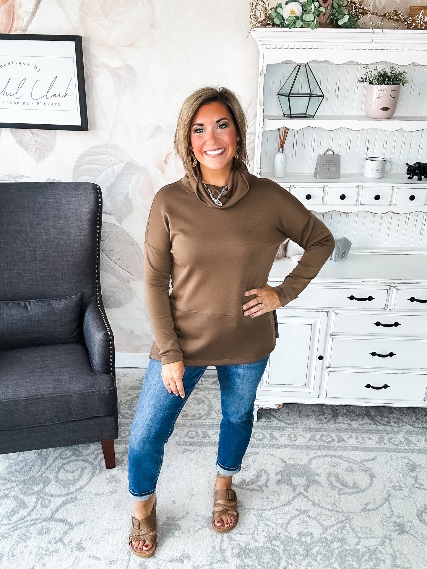 Cozy On The Weekend Cowlneck - Mocha