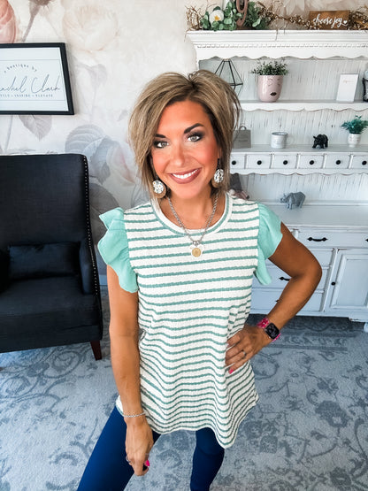 Mend A Broken Heart Top - Sage