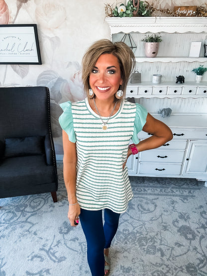 Mend A Broken Heart Top - Sage