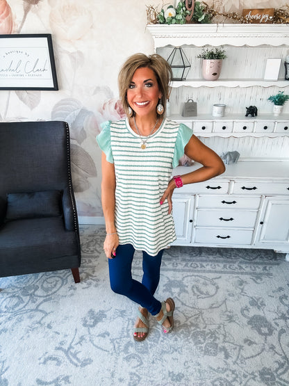 Mend A Broken Heart Top - Sage