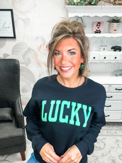 Green Lucky Puff Sweatshirt