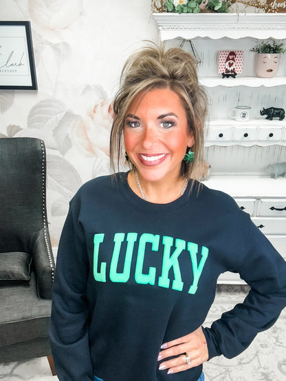 Green Lucky Puff Sweatshirt