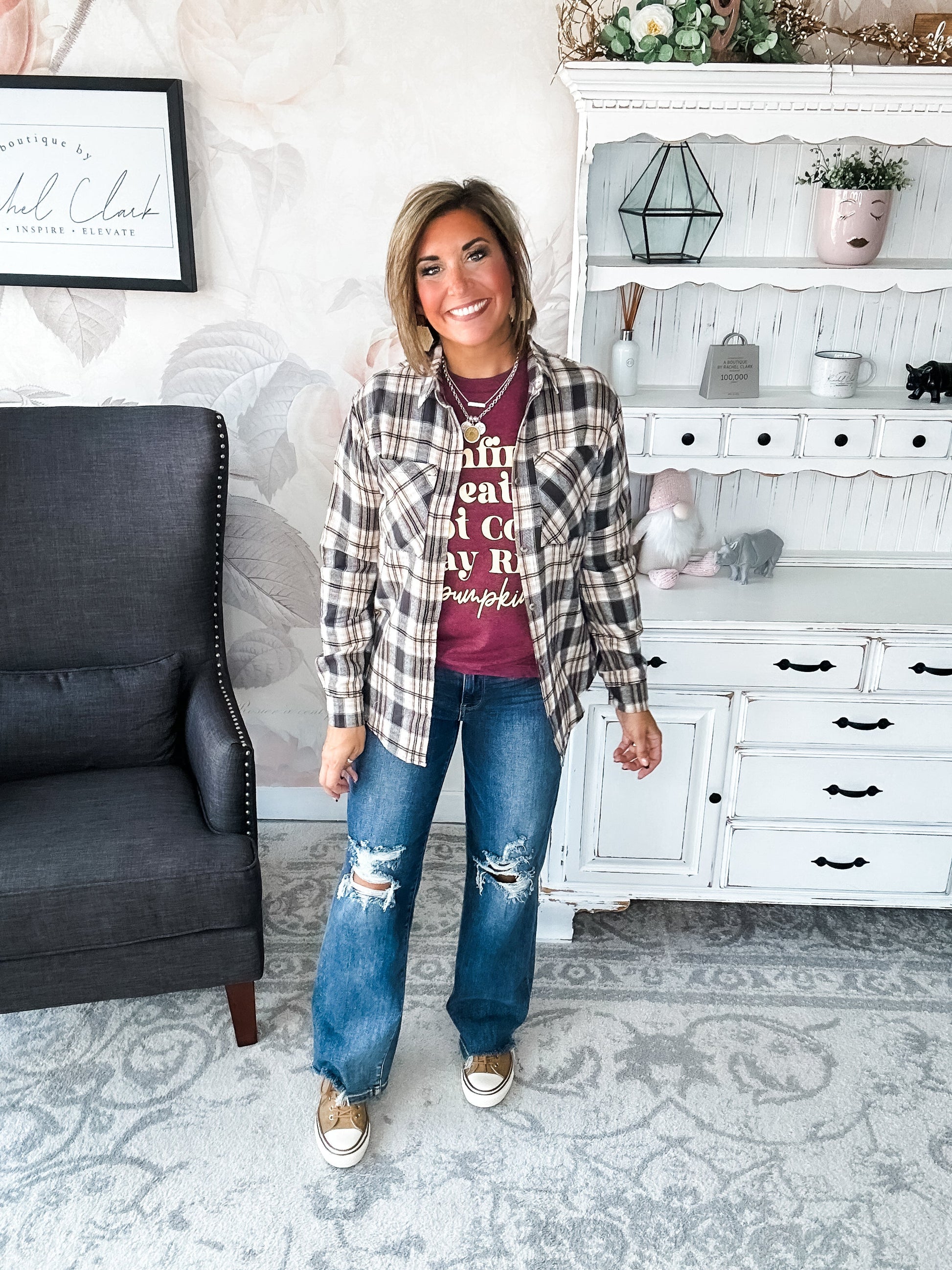 Just A Glimpse Button Down - Olive