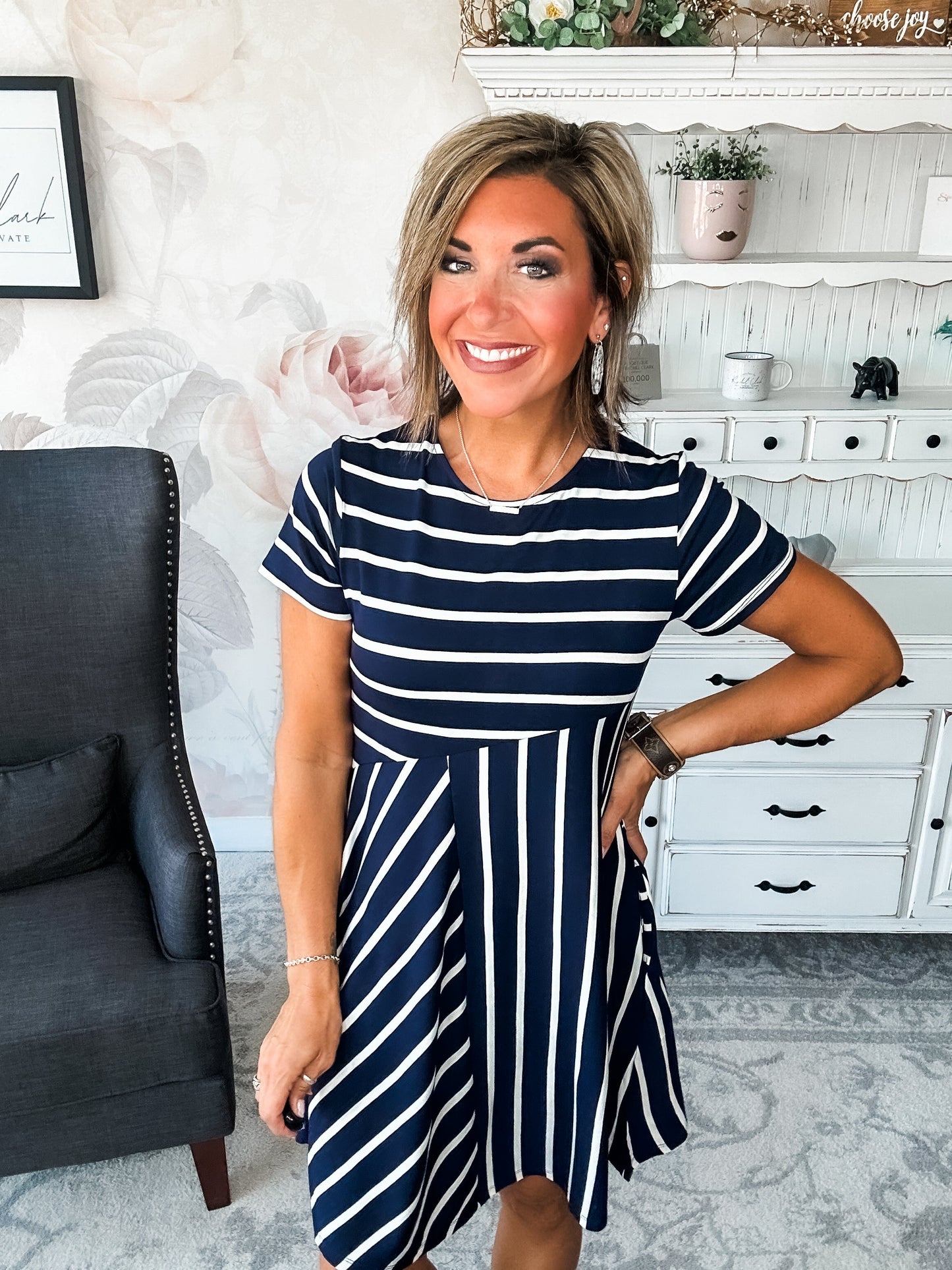 Call Me Back Home Dress - Navy