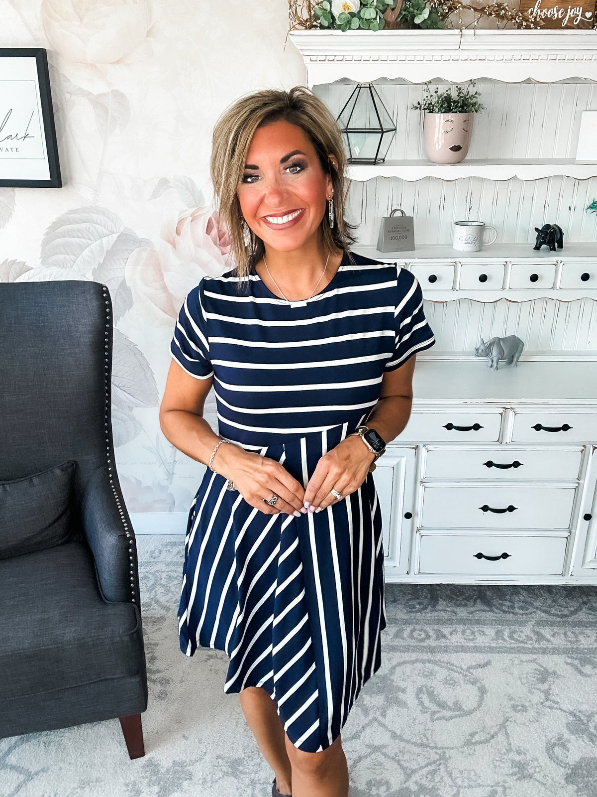 Call Me Back Home Dress - Navy