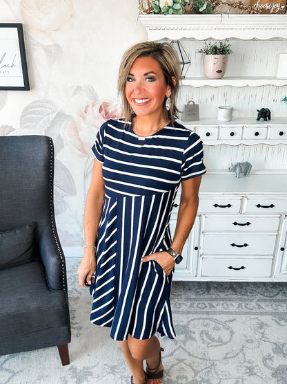 Call Me Back Home Dress - Navy