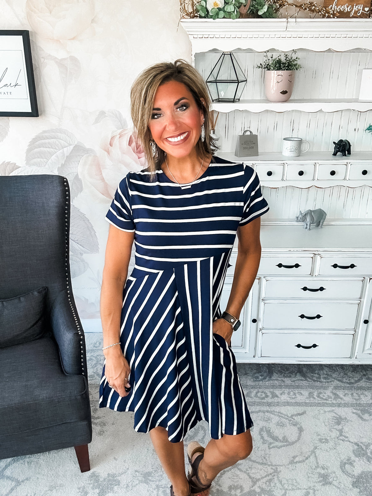 Call Me Back Home Dress - Navy