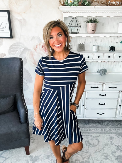 Call Me Back Home Dress - Navy