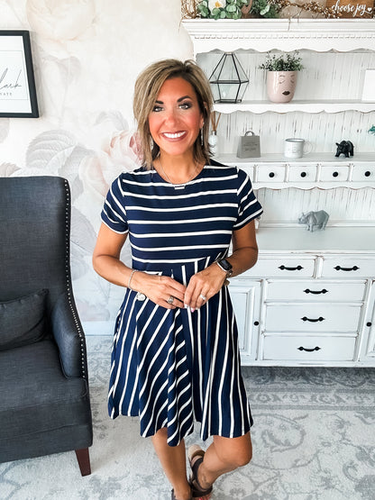 Call Me Back Home Dress - Navy