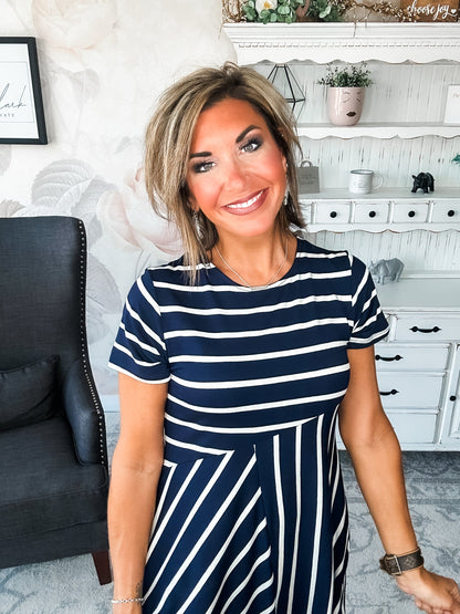 Call Me Back Home Dress - Navy