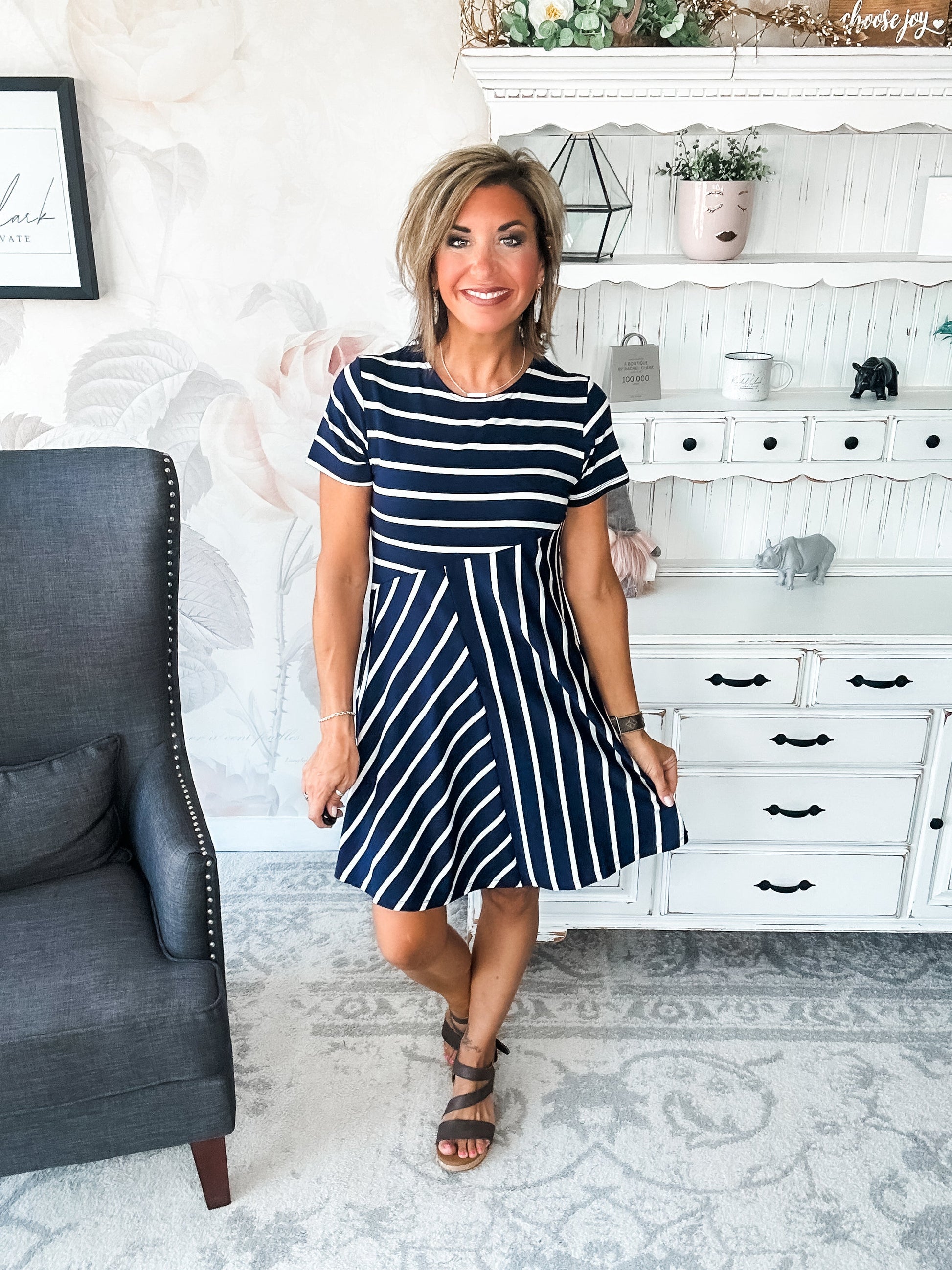Call Me Back Home Dress - Navy