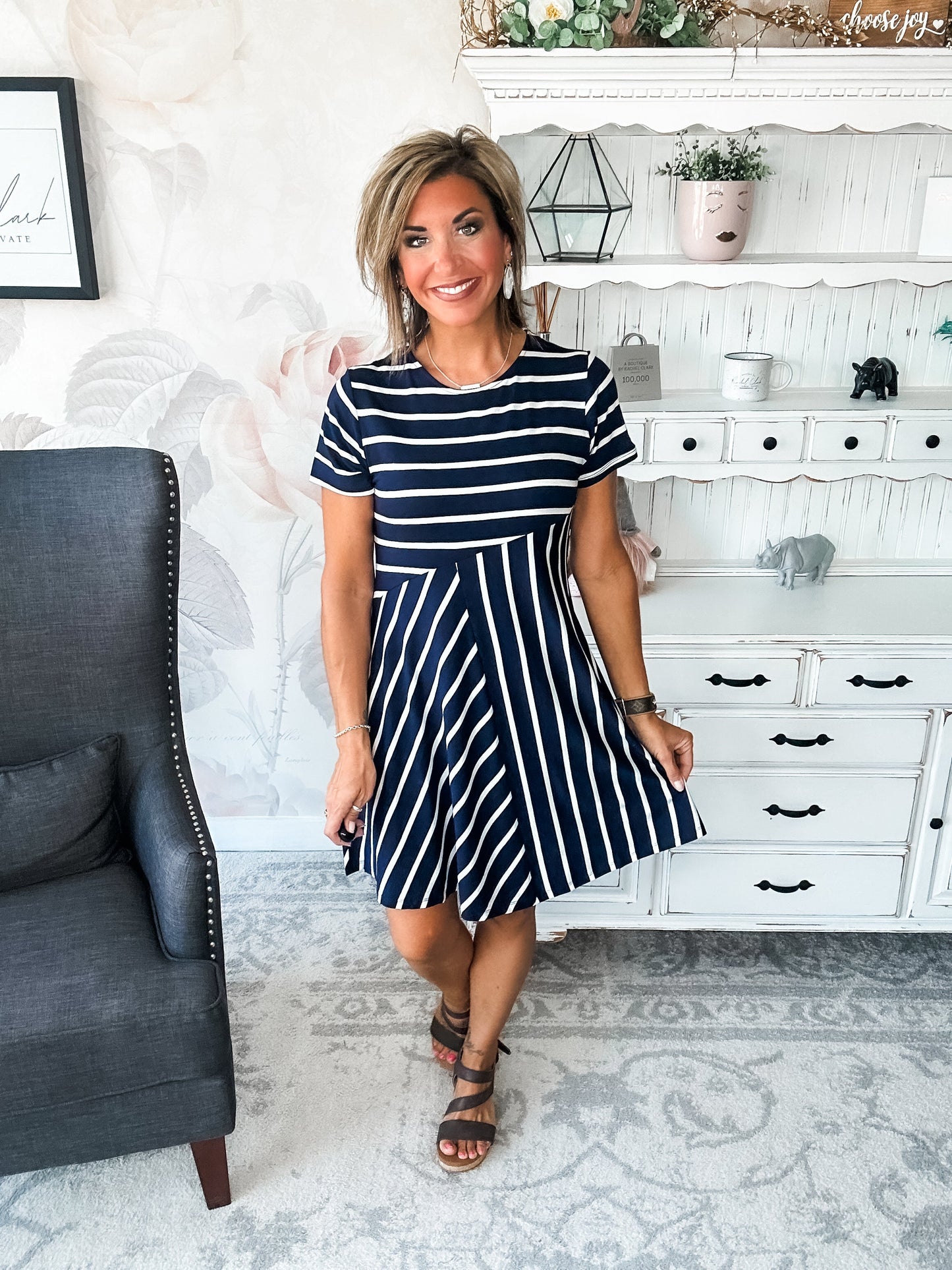 Call Me Back Home Dress - Navy