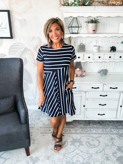 Call Me Back Home Dress - Navy