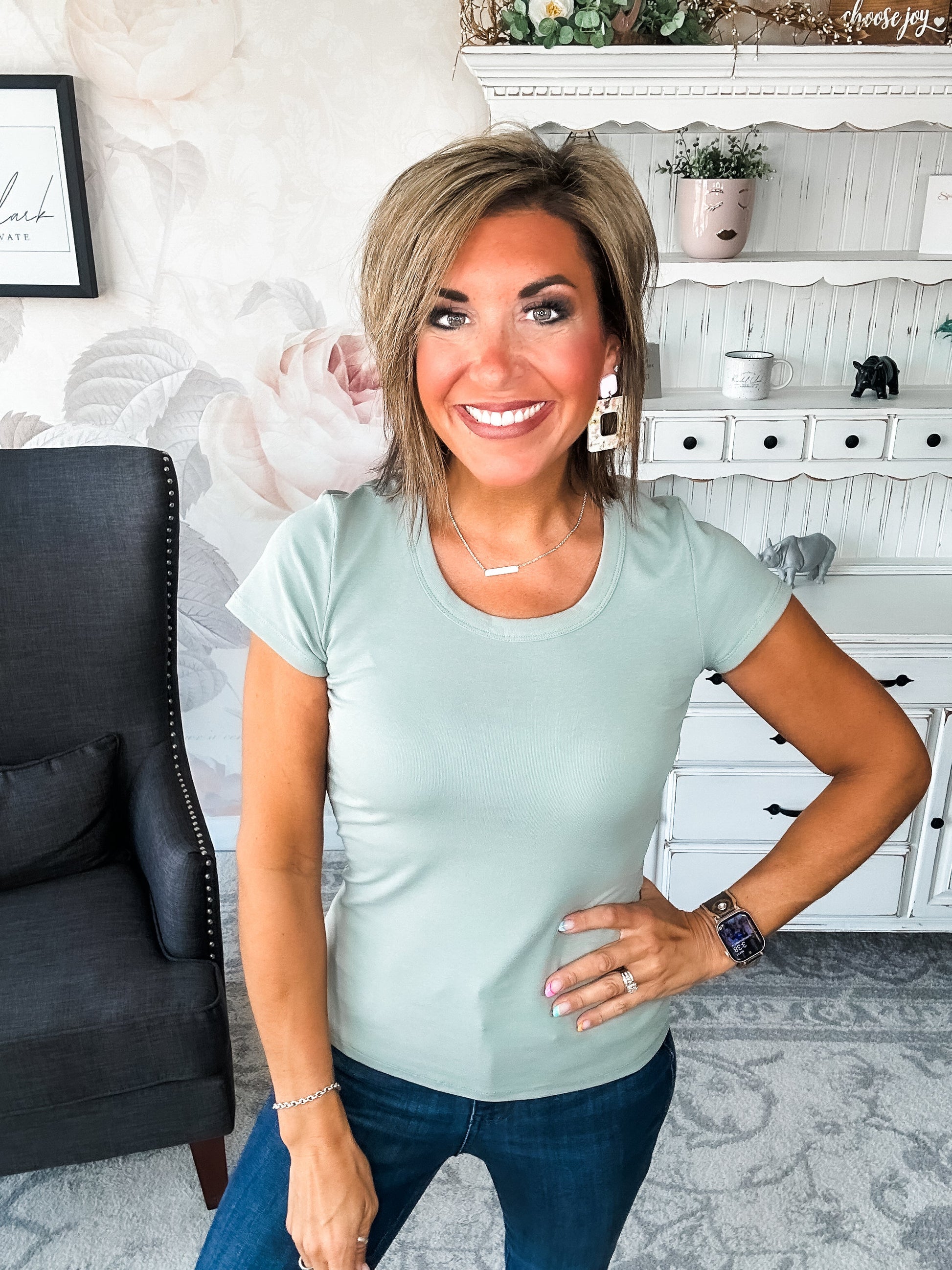 Could Go Back Short Sleeve Tee - Smokey Olive