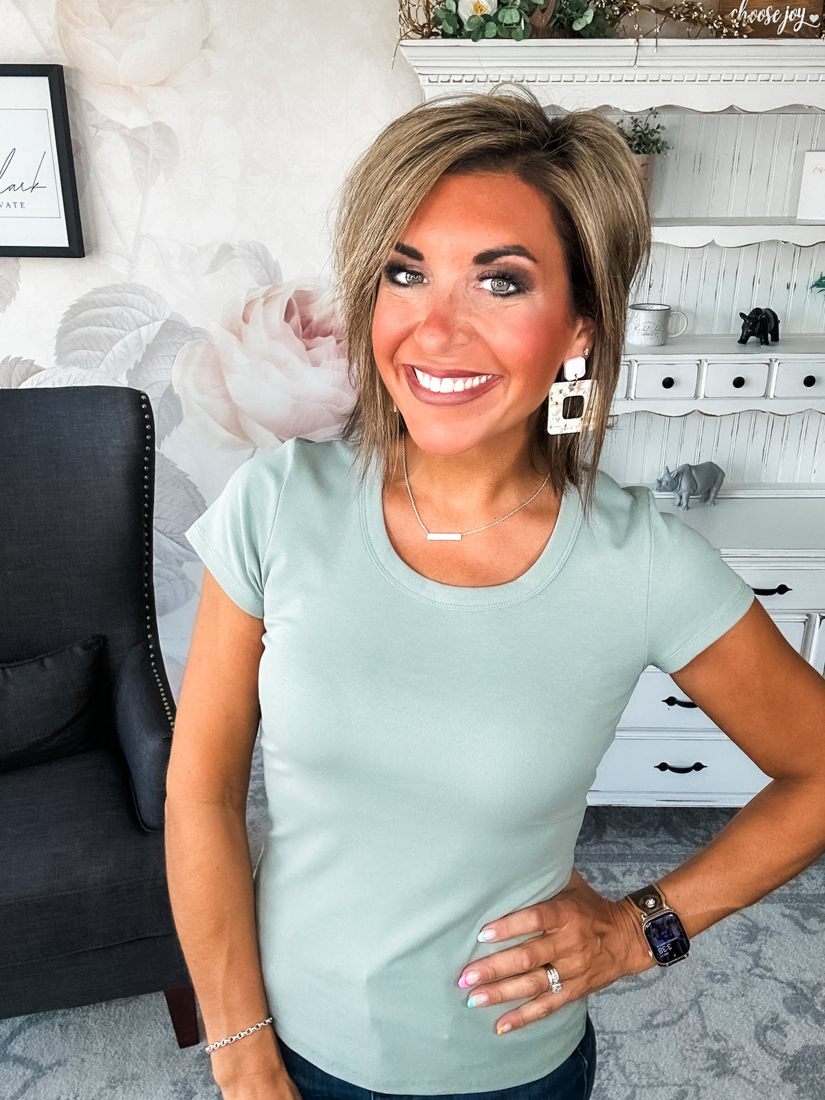 Could Go Back Short Sleeve Tee - Smokey Olive