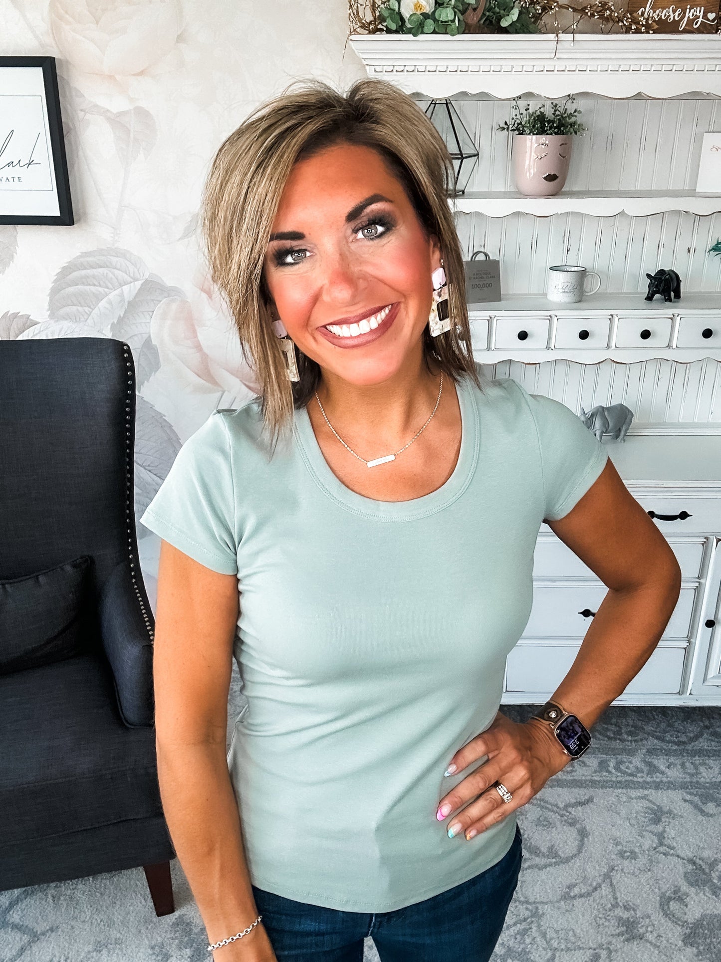 Could Go Back Short Sleeve Tee - Smokey Olive