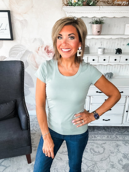 Could Go Back Short Sleeve Tee - Smokey Olive