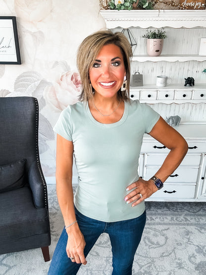 Could Go Back Short Sleeve Tee - Smokey Olive