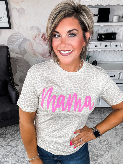 Mama Puff Ink On Leopard Graphic Tee