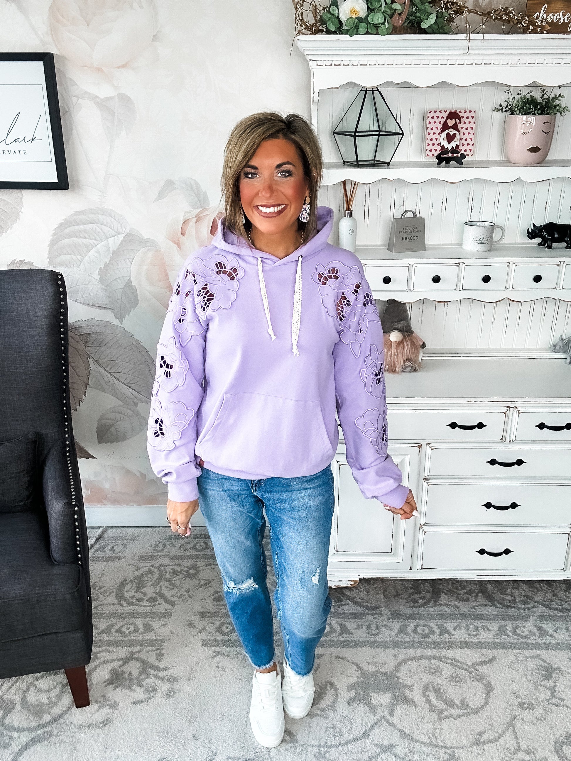 Ampersand Avenue University Hoodie - Love Story - Lilac